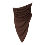 Women's Asymmetric Pleated One Shoulder Corset Top