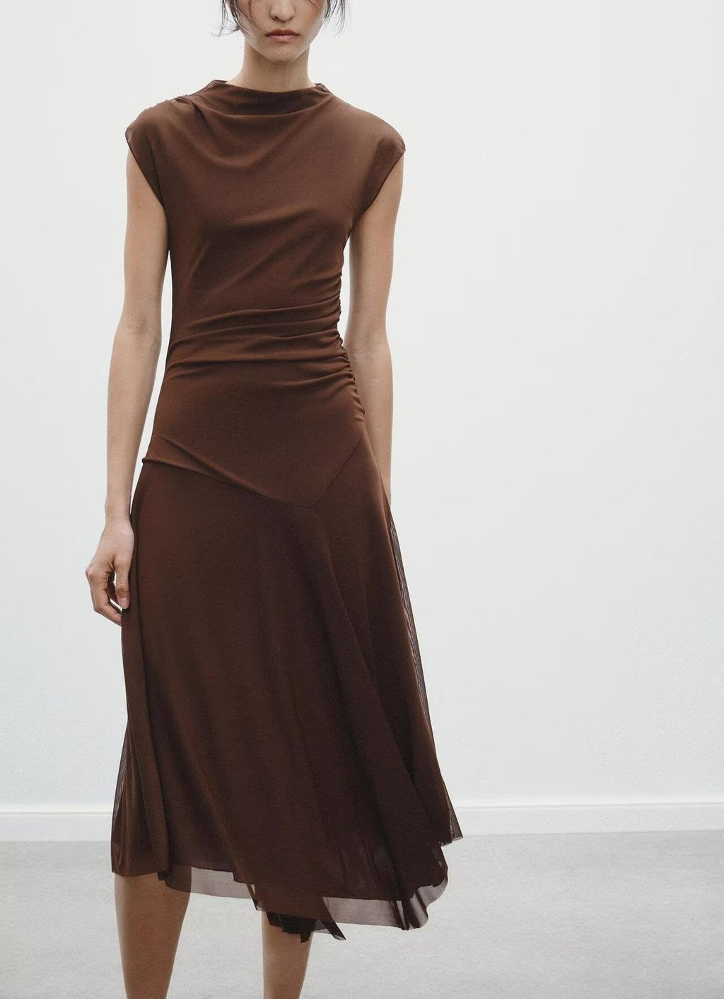 Women's Silk Net Sleeveless Dress