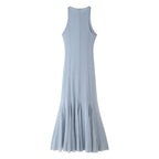 Mesh Lace Sleeveless Split A-Line Maxi Dress