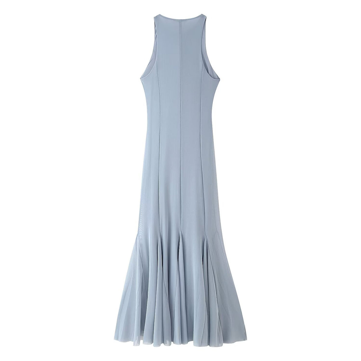 Mesh Lace Sleeveless Split A-Line Maxi Dress