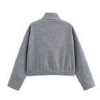 Spring Turtleneck Coat Wide Leg Pants Set