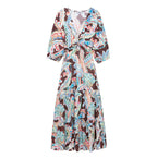 Women's Bow Tie Printed Poplin Dress
