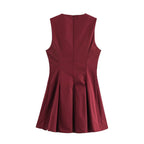 Women's Tie-Neck Cutout Tie Sleeveless A-Line Mini Dress