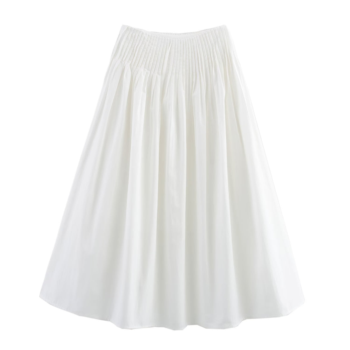 Spring Waist Stripes Elastic Big Hem Skirt