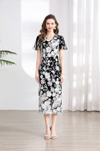 Black and white florals