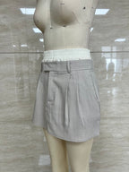 Double-Waist Pinstripe Skort