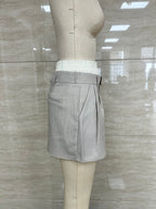 Double-Waist Pinstripe Skort