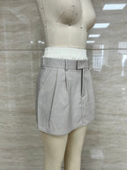 Double-Waist Pinstripe Skort