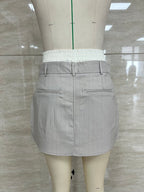 Double-Waist Pinstripe Skort