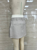 Double-Waist Pinstripe Skort