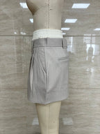 Double-Waist Pinstripe Skort