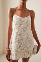 Women's Spring Vacation 3D Floral Chiffon Patchwork Dress
