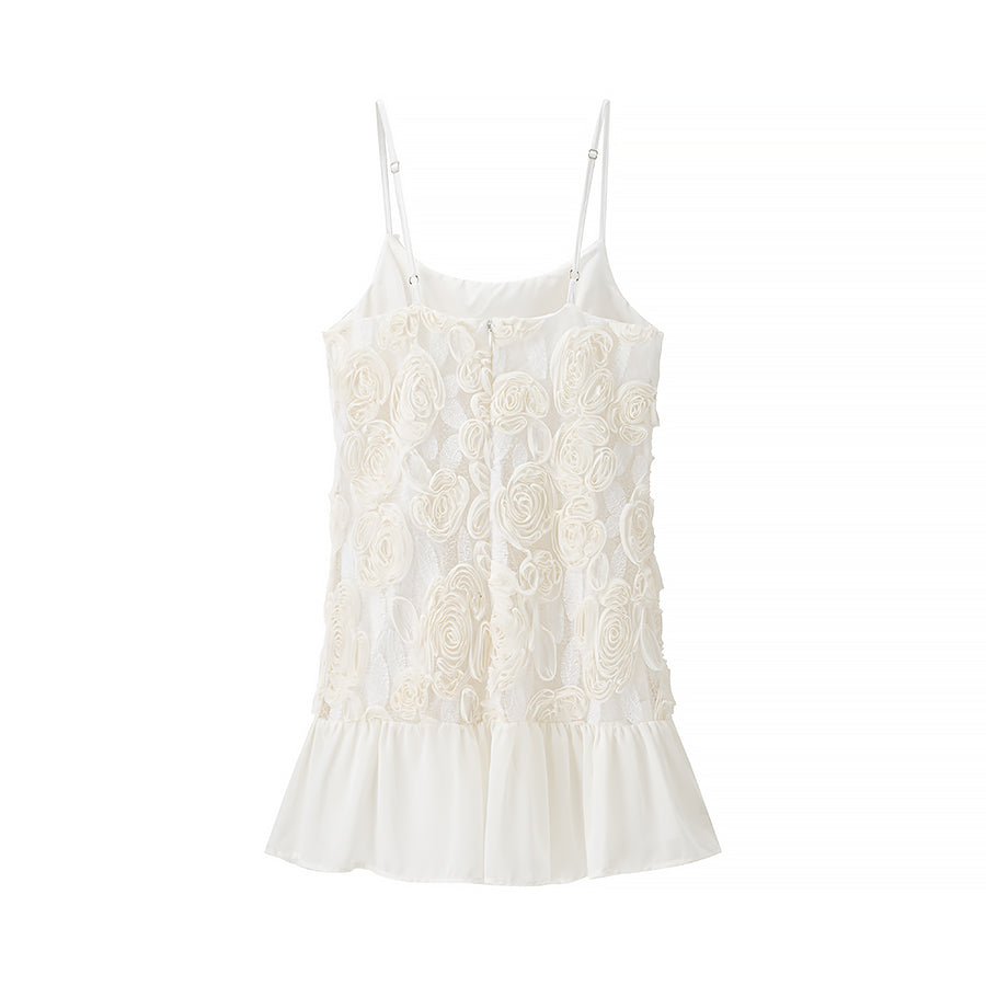 Women's Spring Vacation 3D Floral Chiffon Patchwork Dress