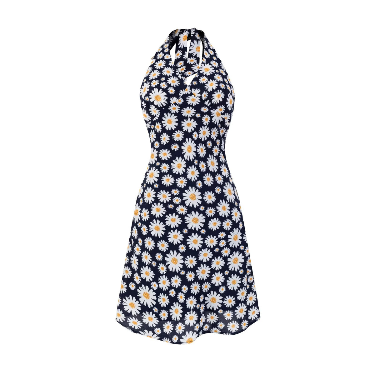 Women's Summer High Waist Slim Fit Little Daisy Printed Dress