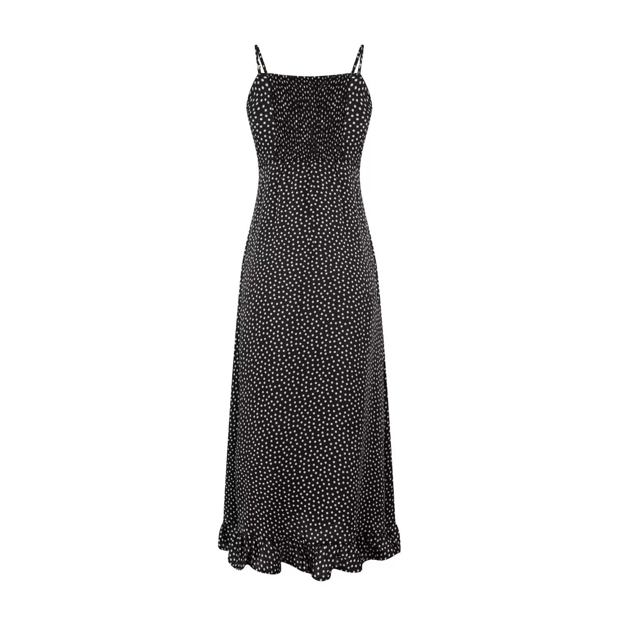 Spring Vacation Sweet Girl Fairy Polka-Dot Printed Suspender Dress