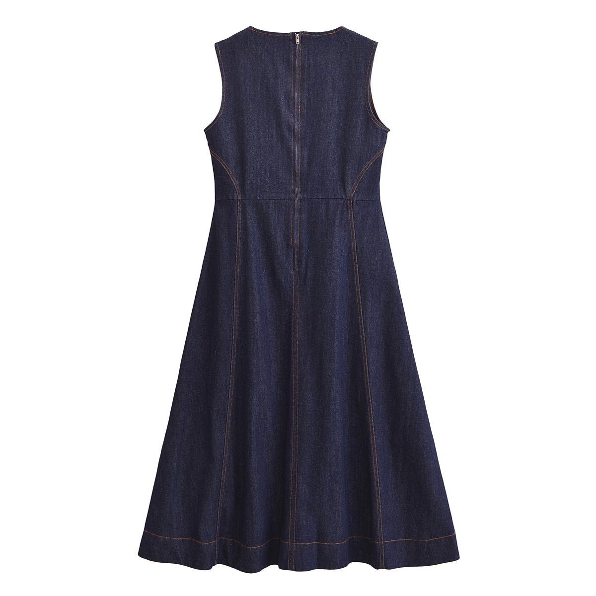 Office V Neck Sleeveless Denim Dress