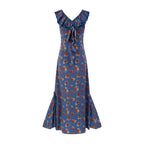 Women's Floral V-Neck Flounce Vacation Dress
