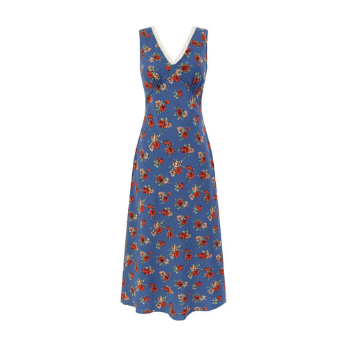 Spring Casual Vacation Floral V neck Lace up Waist Controlled Maxi Dress