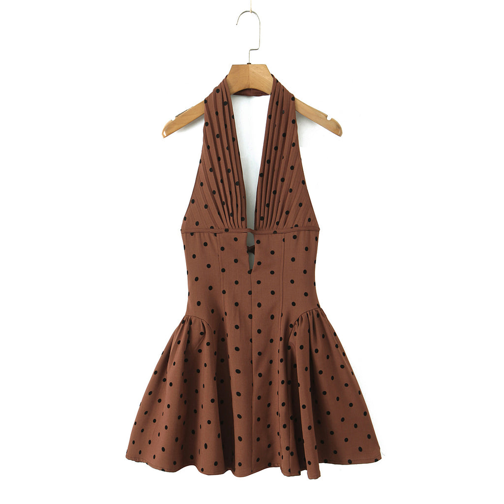 Rhinestone Halter Backless Mini Dress