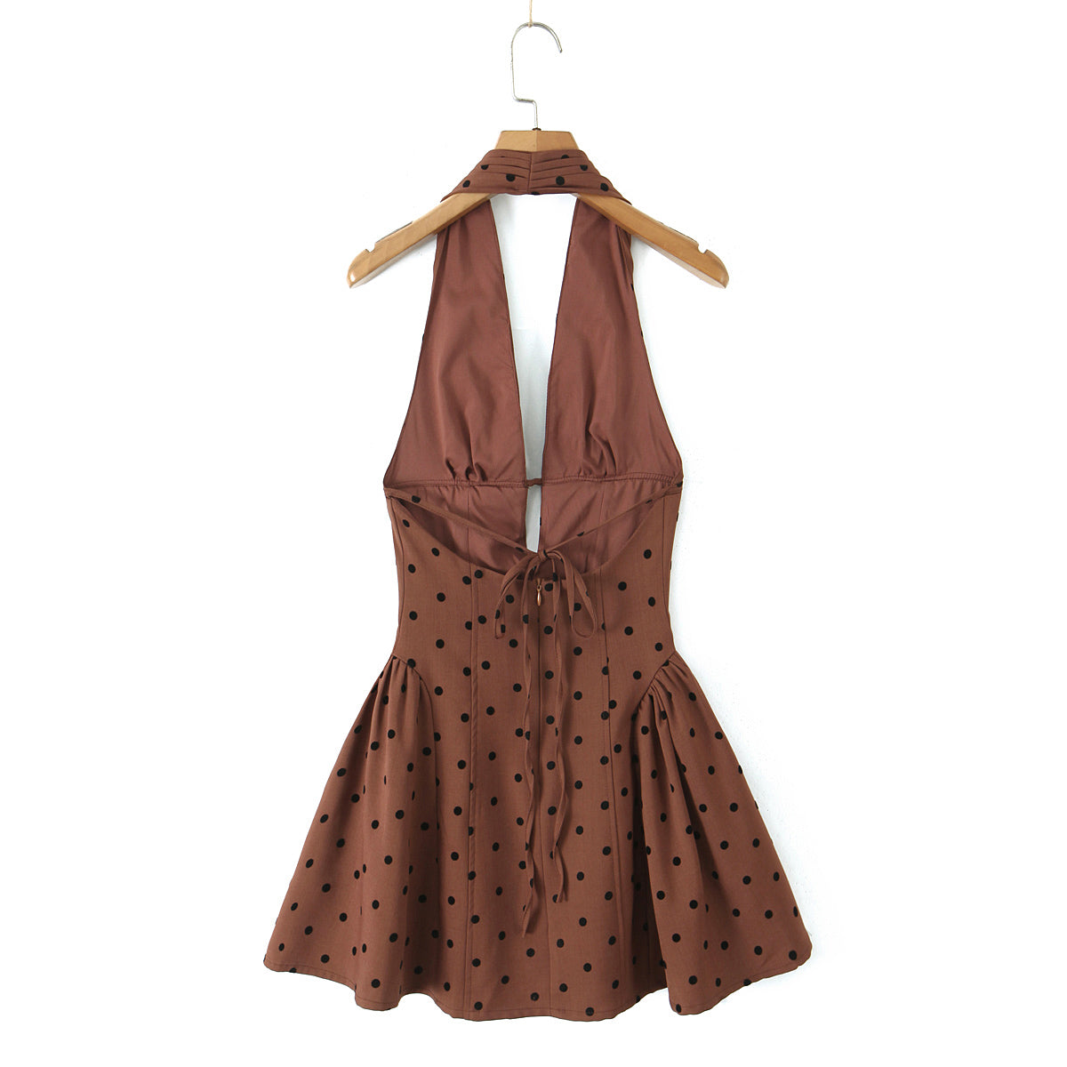 Rhinestone Halter Backless Mini Dress