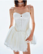 Women's Lace Embroidered Sweetheart Mini Dress