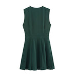 V-Neck Sleeveless A-Line Office Mini Dress