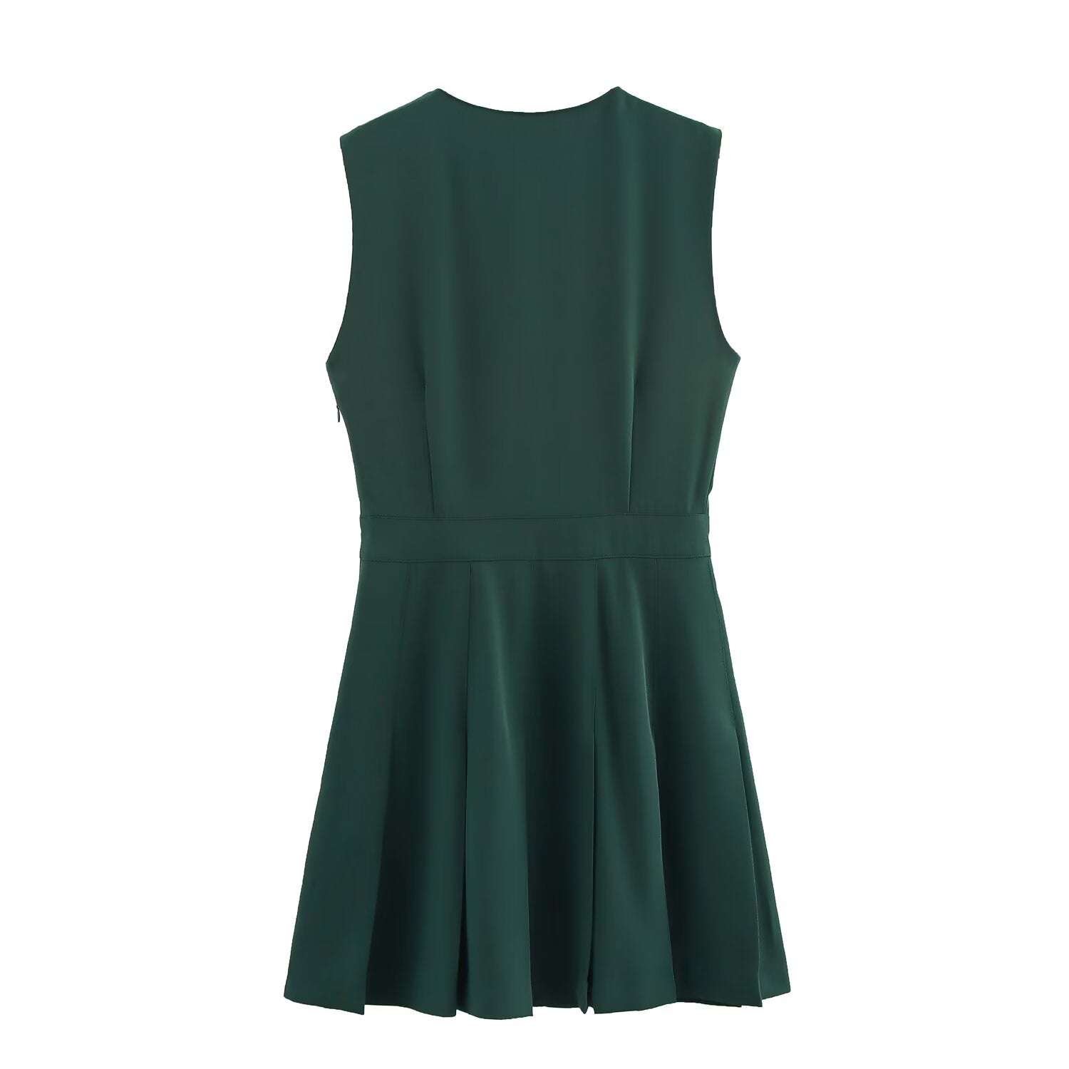 V-Neck Sleeveless A-Line Office Mini Dress