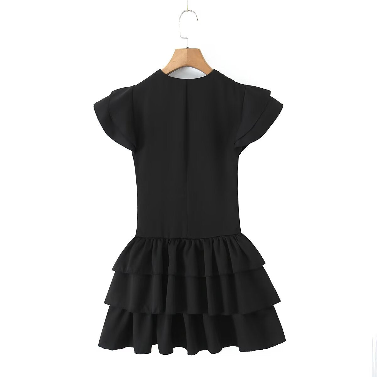 Lace-Up Patchwork Tiered Dress