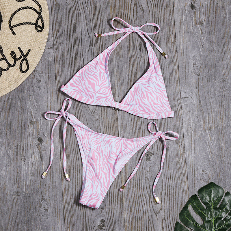 Print Split Bikini Swimwear