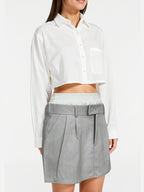 Double-Waist Pinstripe Skort