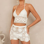 Water Soluble Hollow Out CO Camisole Top Half Length Shorts