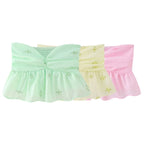 Women's Embroidered Ruched Sweetheart Tube Top