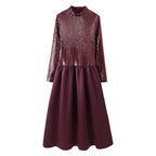 One-Shoulder Sequin Split Evening Dress