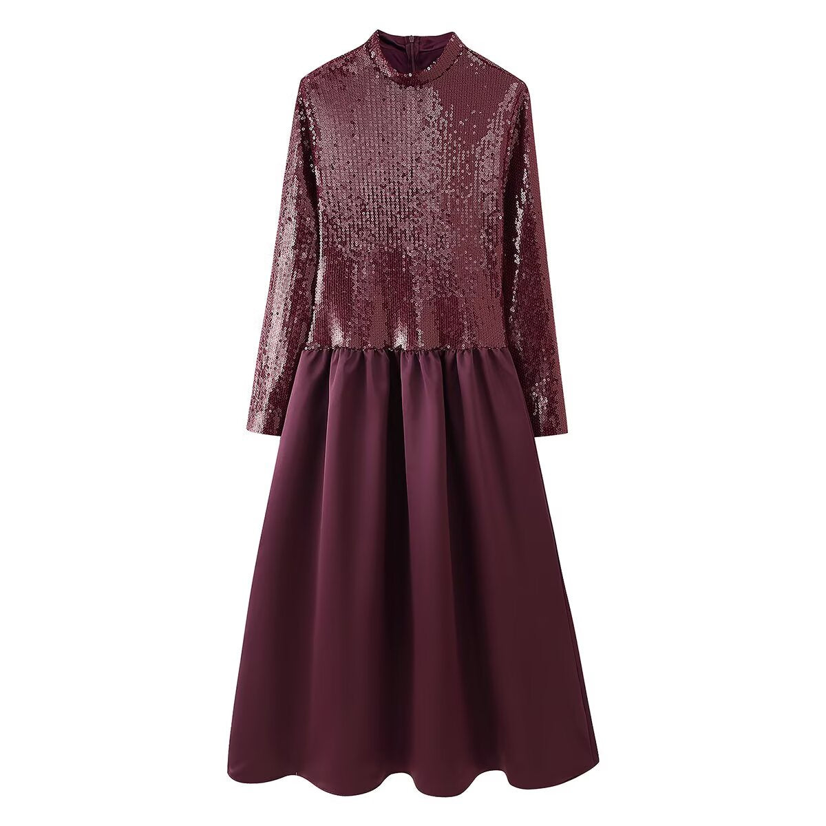 One-Shoulder Sequin Split Evening Dress
