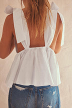 Women's Backless Ruched Bow Camisole