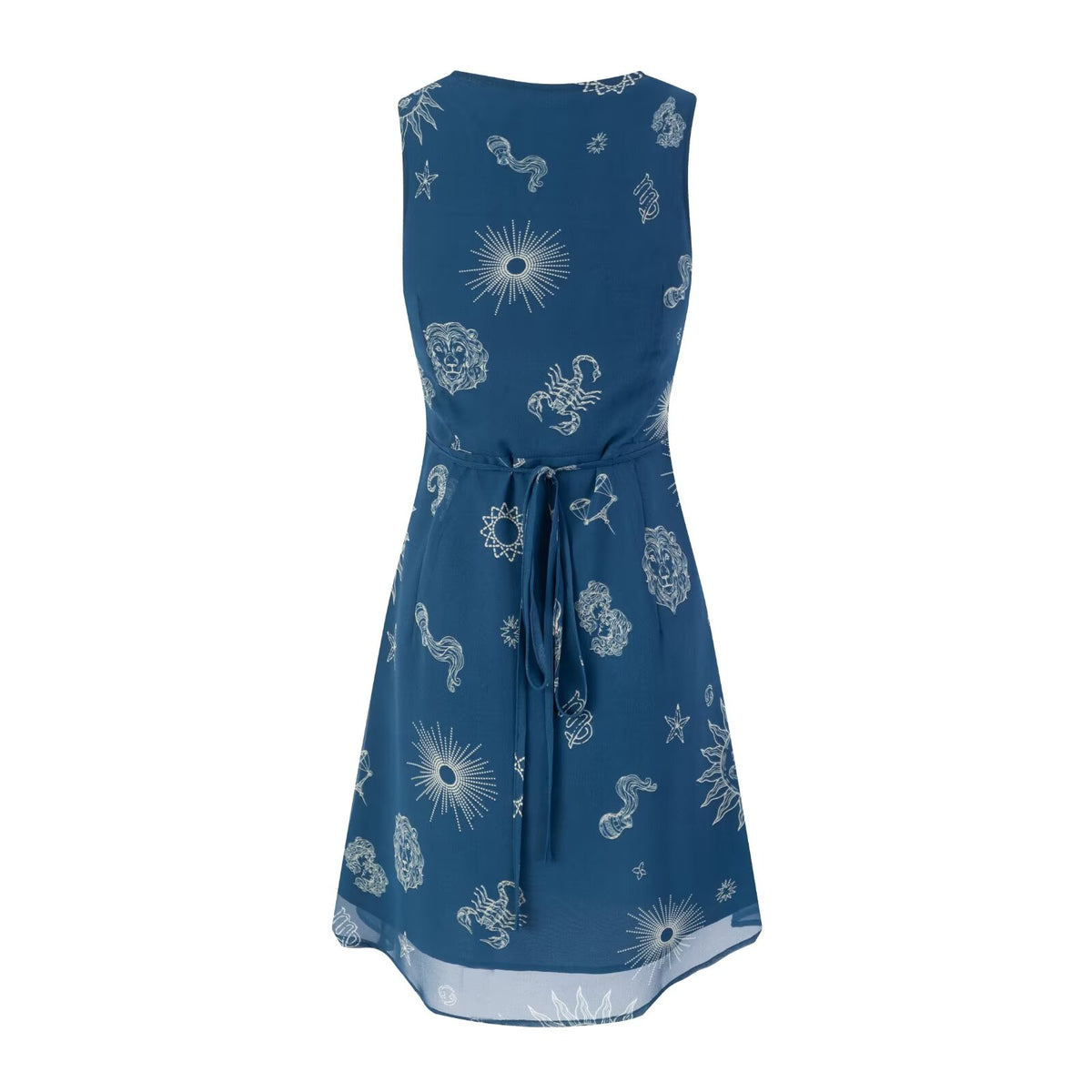 Vintage Printed V-Neck Sleeveless Vest Dress