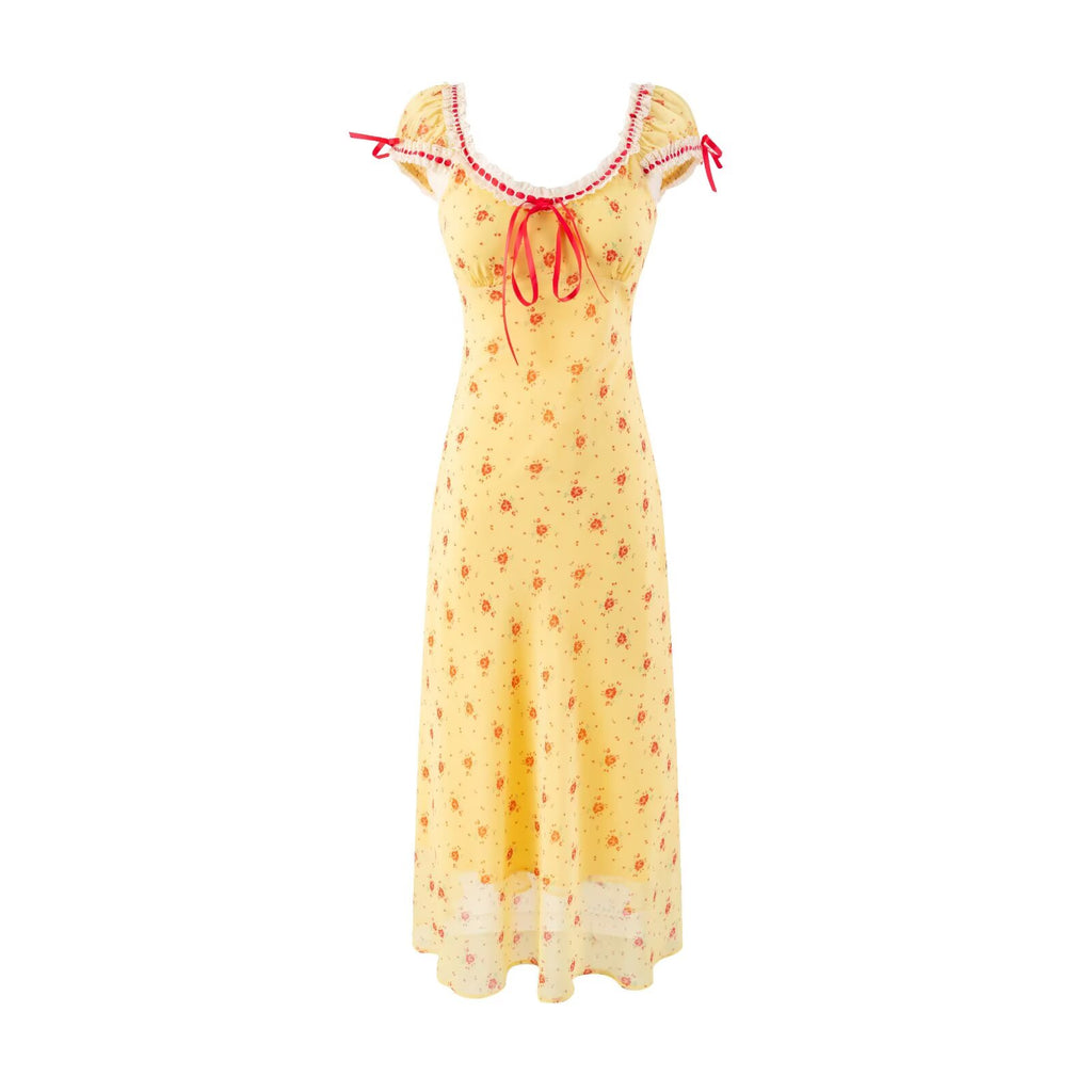 Women's Vintage Floral Ruched Bodycon Dress