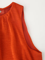 Women's Pleated Asymmetric Satin Look Dress