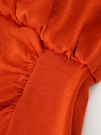 Women's Pleated Asymmetric Satin Look Dress