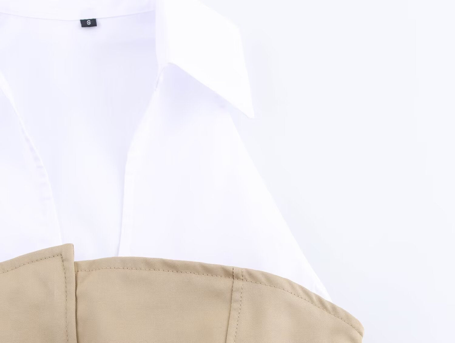 Women's Spring Women Clothing Simple Hanging Collar Patchwork Top