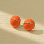Round Titanium Steel Stud Earrings
