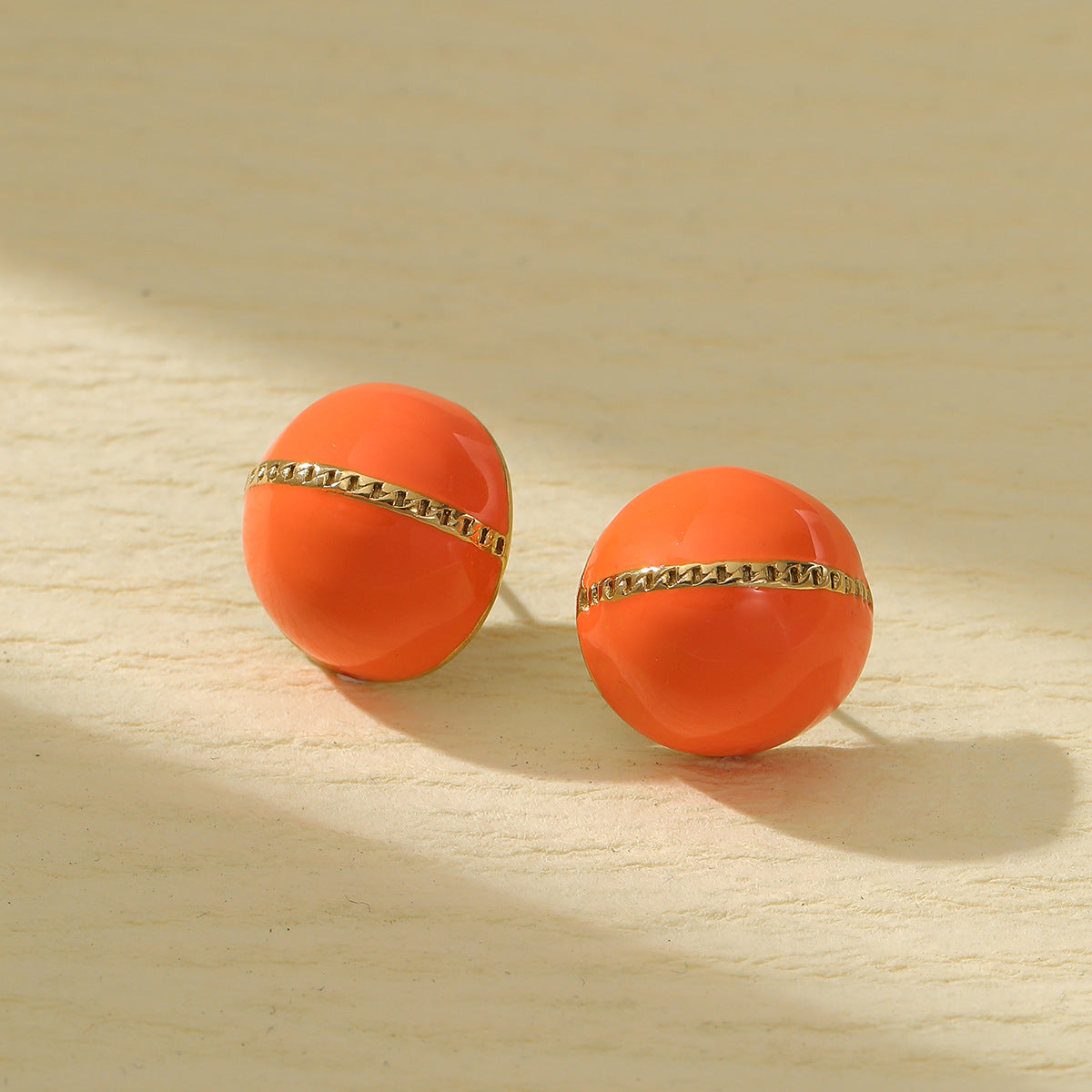 Round Titanium Steel Stud Earrings