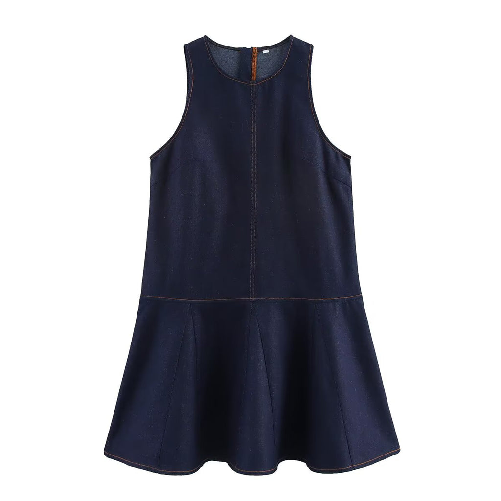 Sleeveless Denim Vest Dress