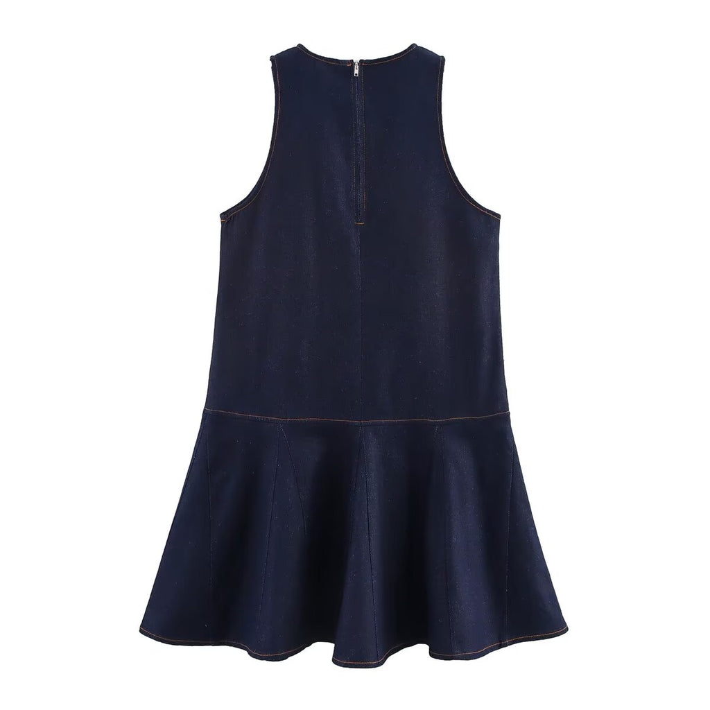 Sleeveless Denim Vest Dress
