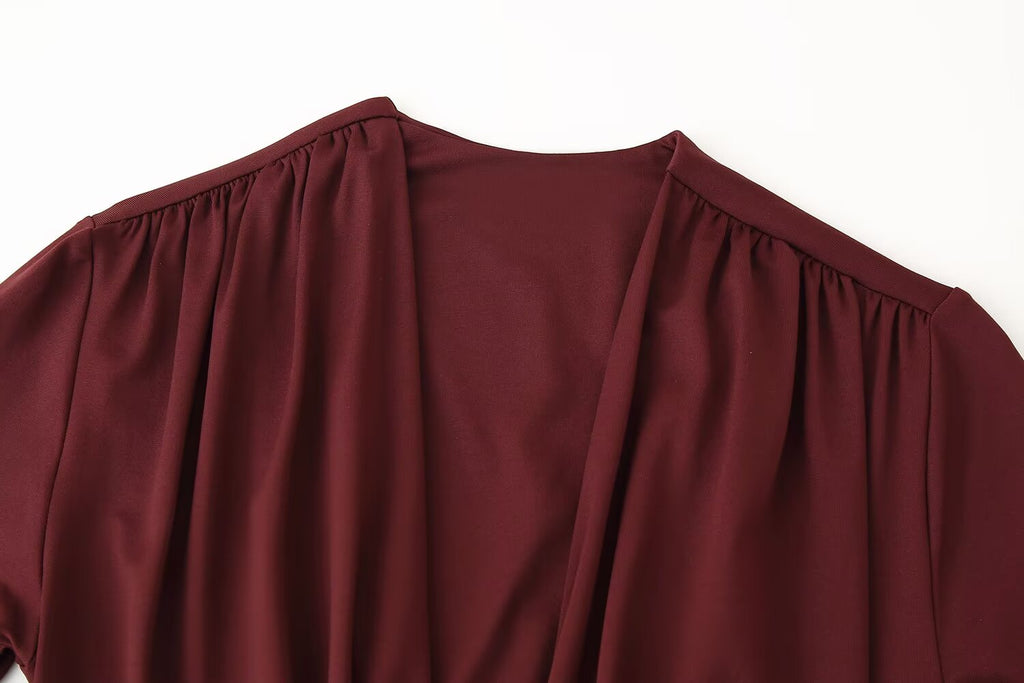 Women's Belted Ruched Bodycon Maxi Dress