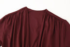 Women's Belted Ruched Bodycon Maxi Dress