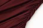 Women's Belted Ruched Bodycon Maxi Dress