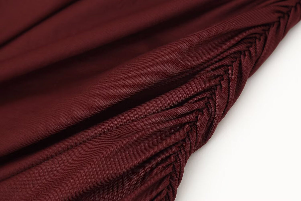 Women's Belted Ruched Bodycon Maxi Dress