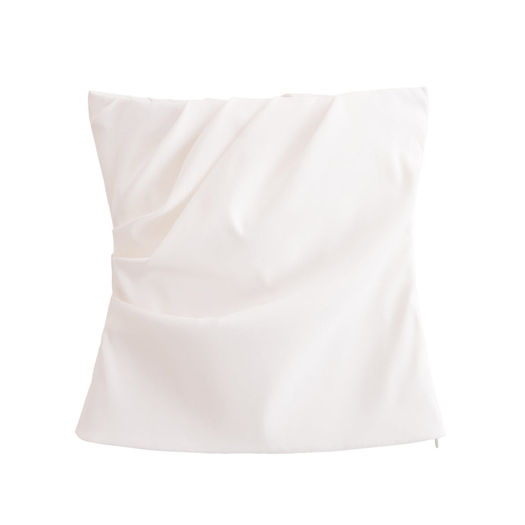 Women's Sexy Slim Fit Pleated Off The Shoulder Tube Top Top
