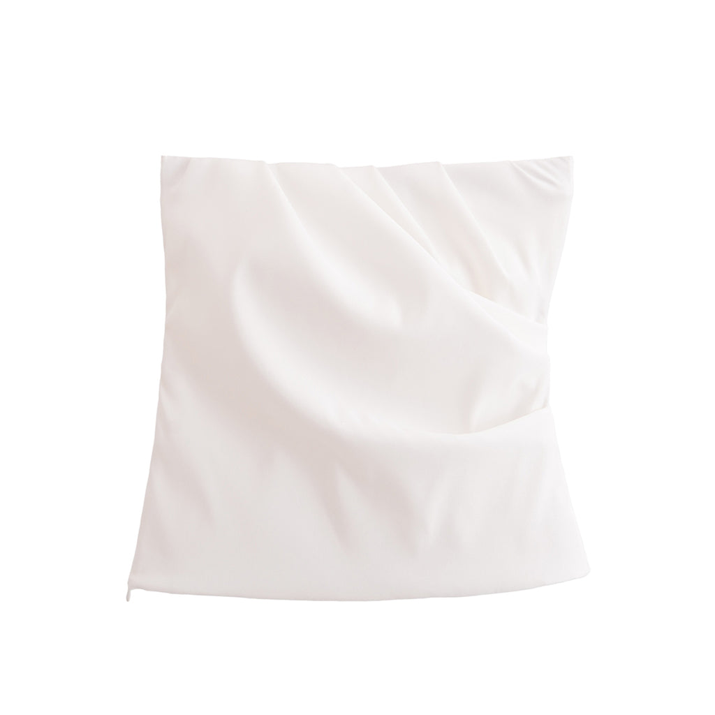 Women's Sexy Slim Fit Pleated Off The Shoulder Tube Top Top